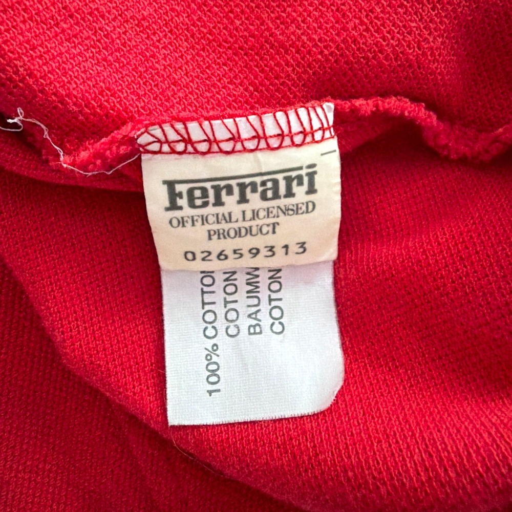 Ferrari Scuderia Shield Logo Pique Polo Shirt Red Medium Good‎ - Picture 3 of 8